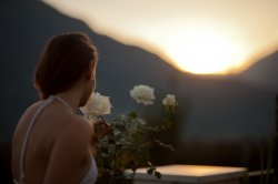 Dämmernde Stimmung in Dorf Tirol bei Meran